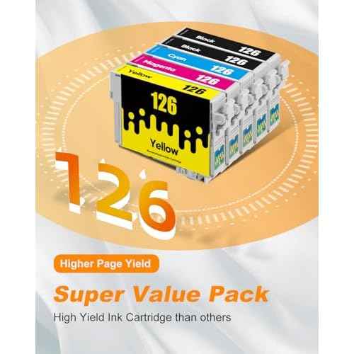 126 Ink Cartridges Remanufactured Replacement for Epson 126 Ink Cartridges for Epson 126 T126 Ink use for Epson Workforce WF-3520 WF-3540 WF-7010 435 545 645 845 60 Stylus NX430 (10 Pack£¬126 Ink)