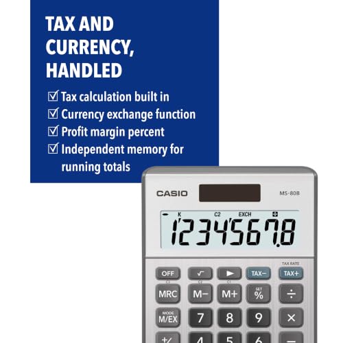 Casio MS-80B Desktop Calculator with Tax & Currency Conversion - Variation 1