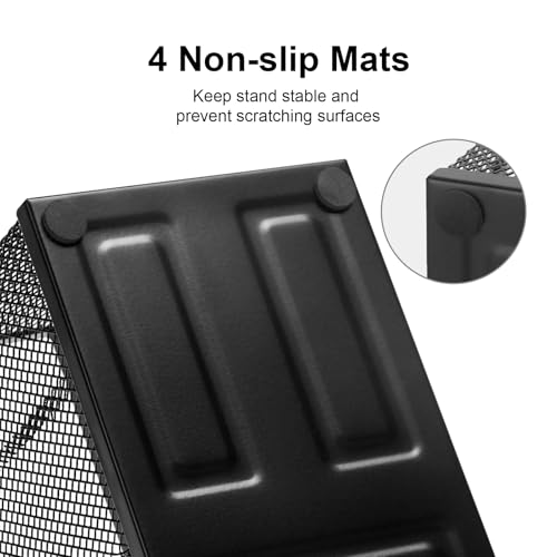 Comix Mesh Pen Pencil Holder Desk Organizer, 3 Compartment Wire Desktop Pen Pencil Cup Caddy Office Supplies Accessories for Home Office School, Black(6 Pack)