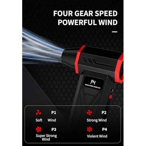 AS-S50 Electric Air Duster-130000RPM Super Power Cordless Air Duster, 4-Gear Adjustable Mini Blower with Fast Charging, Dust Blower for Computer, Keyboard, House, Outdoor and Car