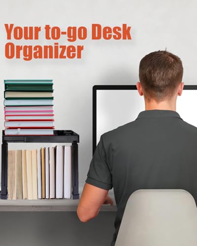 Piffny Locker Organizer Shelf 2 Pack Black Adjustable Storage for School Gym & Office Lockers