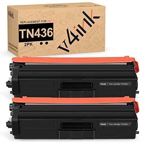 v4ink TN436 Black Compatible Toner Cartridge Replacement for Brother TN436 TN-436 Works with Brother HL-L8360CDW HL-L9310CDW HL-L8260CDW MFC-L9570CDW MFC-L8610CDW MFC-L8900CDW HL-L8360CDWT 2-Pack