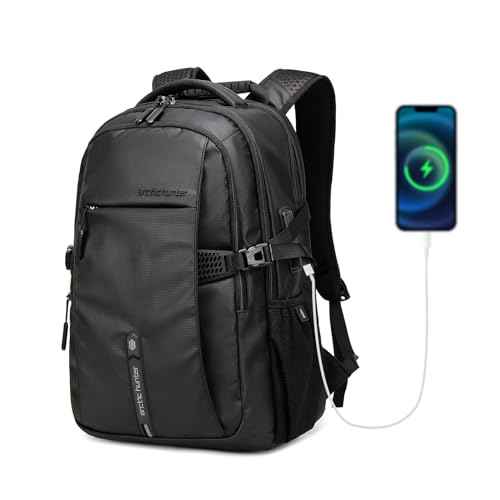 Business Laptop Backpack for Men Work Commuting, 30L Large Travel Carry On Backpack Flight Approved for Airplane, Professional Adult College Backpacks Casual Daypack, Black