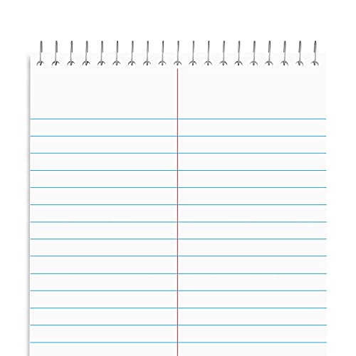 STAPLES TRU RED Steno Notepads, 6 x 9 Inch, Gregg Ruled, Top Wire-Bound Notebooks, Cardstock Cover, 80-Sheets, 12-Pack, White Paper