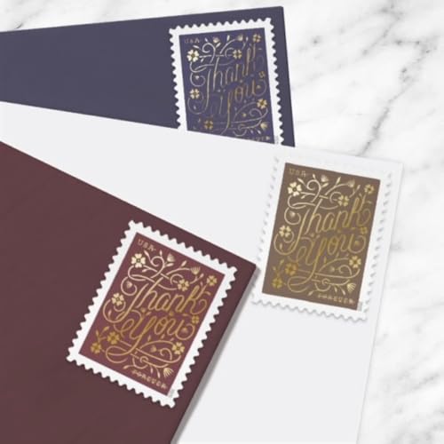 USPS Thank You Forever Stamps Sheet of 20 - Elegant Floral Design 2020 Scott #5519-5522