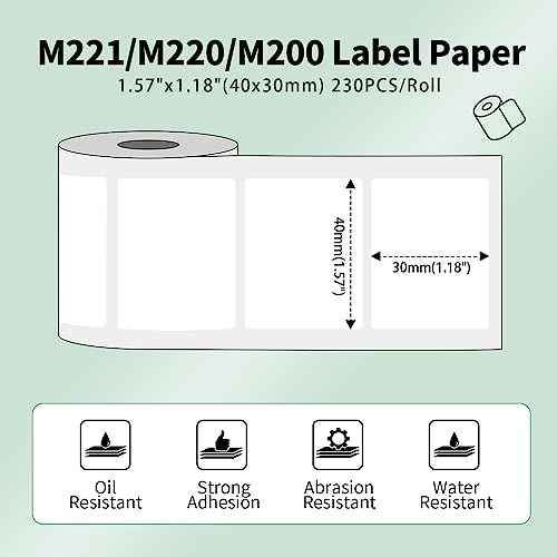 M110 Thermal Labels, Compatible with Phomemo M110/M100/M250/M220/M108/M120 Label Maker, Black On Gold Self-Adhesive for Small Business, 40X30mm, 1380/6Roll