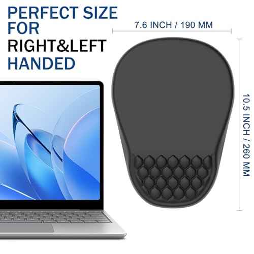 Ergonomic Mouse Pad Wrist Support, with Memory Foam & Non-Slip PU Base, Comfortable Massage Design Mouse Pad Relieve Wrist Fatigue&Pain, Suitable for Computer, Office and Home(01Black)
