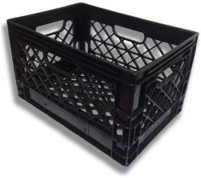 (3 Pack Black) Heavy Duty Rectangular Stackable Dairy Milk Crates - Save on shipping!!!!