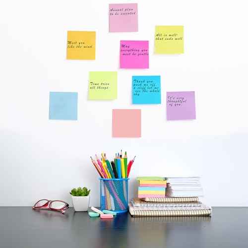 (24 Pack) Sticky Notes 3x3 in Post, 12 Bright Colors Sticky Note Self-Stick Notes Pads,Strong Adhesive, Easy to Post for Home, Office, Notebook