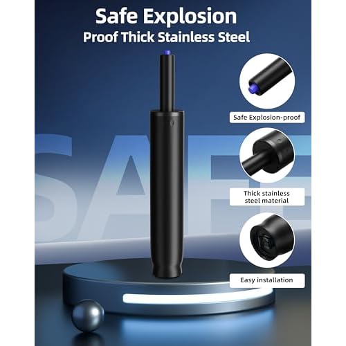 14 Inches-22 Inches Extra Long Gas Lift Cylinder Replacement, 8" Stroke, Hydraulic Pneumatic Shock Piston, Heavy Duty 1000lbs, Universal Fit For Drafting Chairs Bar Stools, Class 4, Black