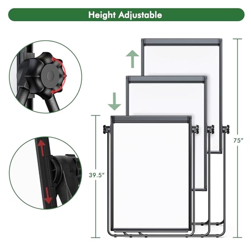 40-Inch Whiteboard Easel with Adjustable Height & Double-Sided Magnetic Surface