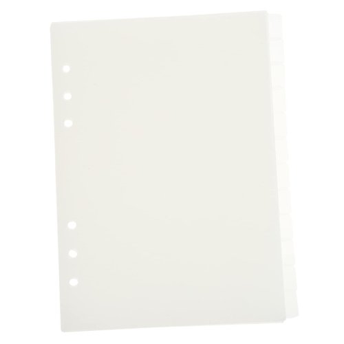 HOMSFOU 12Pcs Index Dividers Creative Plastic Tab Cards for Ring Binders Six Holes Practical Labels for Organizing Books Reports Journals and Planners