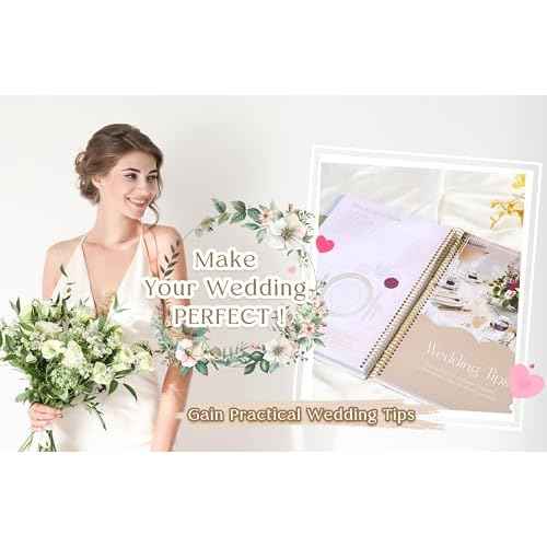 Wedding Planner Book and Organizer-176 Pages Bridal Wedding Planning Book with Sticker Checklists and Calendars for Bride To Be, Unique Engagement Gifts for Newly Engaged Couples