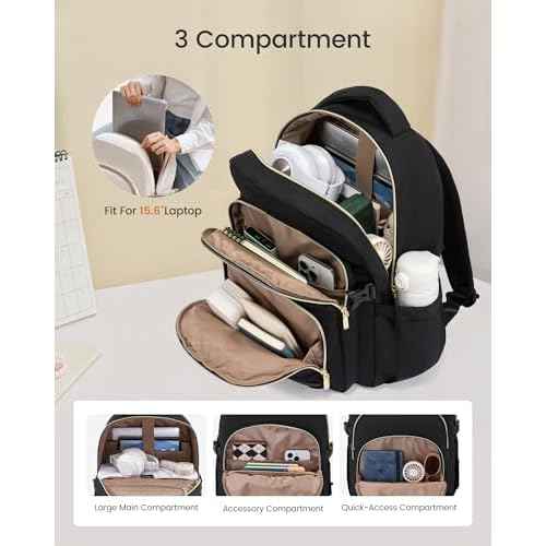 LOVEVOOK Laptop Backpack for Women, 15.6-Inch Work Backpack, Back to School Bookbag for College Student Teen Girls, Casual Personal Item Travel Bag Business Computer Daypack for Teacher Nurse, Gift