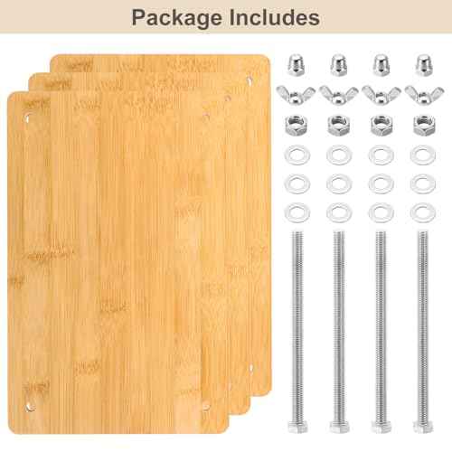 PATIKIL Wooden Book Press, 11.5x7.9Inch 3 Boards 2 Binding Layer Portable Bamboo Book Press Bookbinding Machine Tool Kits for Book Binding Supplies Handmade Paper Press, Wood