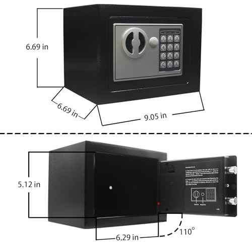 Yuanshikj Electronic Deluxe Digital Security Safe Box Key Keypad Lock Home Office Hotel Business Jewelry Gun Cash Use Storage money (BLACK)
