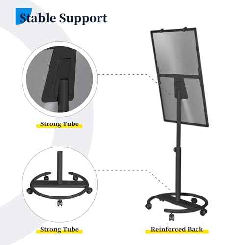 Mobile Whiteboard ? 36 x 24 inches Portable Magnetic Dry Erase Board, 3' x 2' Stand Easel White Board Dry Erase Easel Standing Board w/Flipchart Hooks (Black)