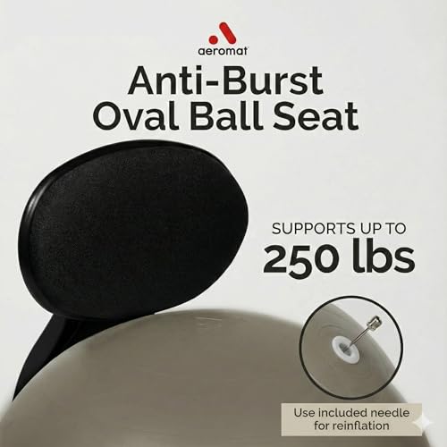 Aeromat Elite Yoga Ball Chair Green – Adjustable Height, 250 lb Capacity