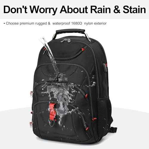 Boavan Laptop Backpack for men, 17.3 inch Laptop Bag with USB Port, Waterproof Travel Work Backpack Purse, Anti-Theft Teacher Nurse Doctor Casual Bookbags Office Business backpack £¬Black