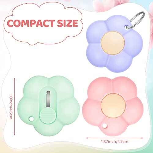 Honoson 8 Pieces Mini Utility Knives Cloud and Flower Shaped Box Cutter Retractable Letter Opener Paper Envelope Carton Portable Cutter with Hole for Office and Home Use(Flower)