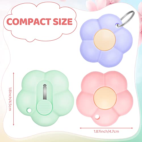 Honoson 8 Pack Mini Flower-Shaped Retractable Utility Knives - 3 Colors