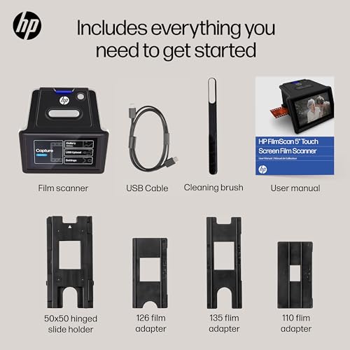 HP Film & Slide Scanner HPFS500 - 13MP Negative and Slide Digitizer with Touchscreen