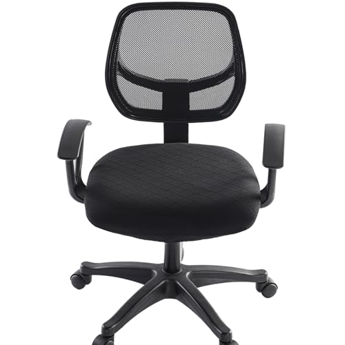 Stretch Jacquard Office Chair Cover, Removable Desk Chair Cover - Black, TONGMU