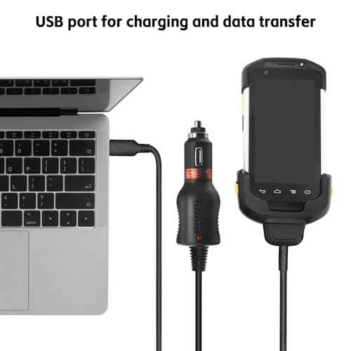 2-in-1 USB Vehicle Quick Charger Cable for Zebra TC77 TC70 TC72 TC75 Mobile Computer - Car Quick Charger Cable Compatible with Zebra TC7X Android PDA Charger Accessories - Replaces CHG-TC7X-CLA1-01
