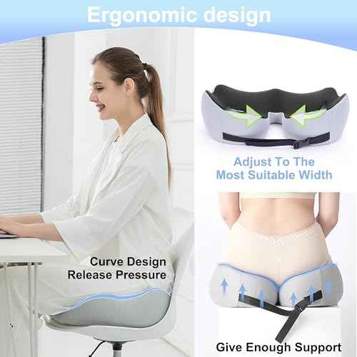 Hemorrhoid Pillows for Sitting, Cushion Lab Travel Pillow for Tailbone Pain, Cloud Cradle Ischial Tuberosity Seat Cushion, Piriformis Syndrome Relief Donut Cushion, Butt Cushion for Long Sitting