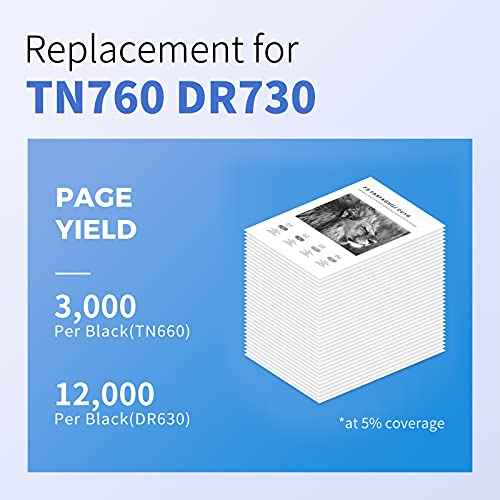 myCartridge SUPRINT Compatible Toner Cartridge Replacement for Brother Drum DR730 TN-760 Toner Cartridge DR-730 Drum and TN730 TN760 for MFC-L2710DW MFC-L2750DW HL-L2370DW HL-L2350DW Printer (3 Packs)