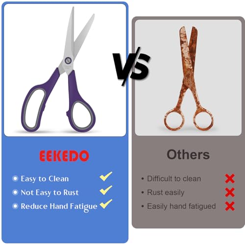 Multicolor Heavy Duty All Purpose Scissors 8.3 inch - Ergonomic Craft & Office Cutting Tool