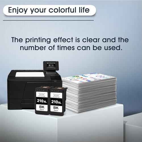 210XL Black Ink Value Pack Cartridge Replacement for Canon 210 210XL PG-210XL Use for Canon Pixma MX410 MX350 MP250 MP495 MX330 MX340 MP280 MP480 MP490 Printer (2 Black)