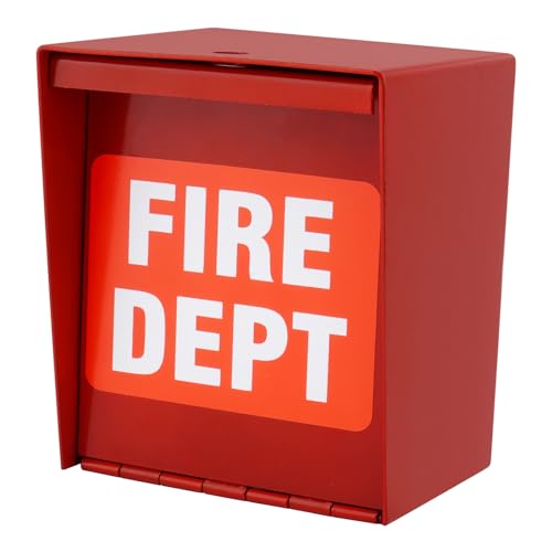 Fire Department Box With Lock Hole Red Heavy Duty Stell