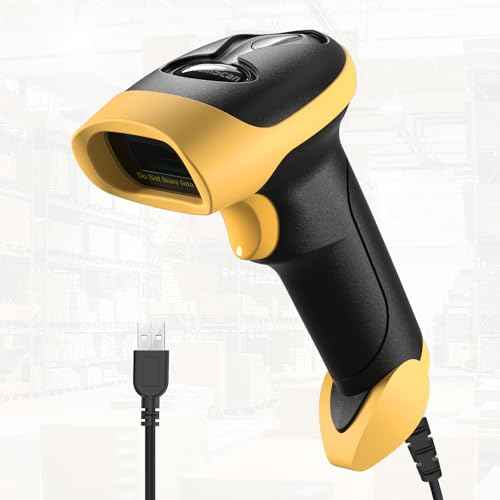 Handheld USB 1D 2D Barcode Scanner Reader for Computers, NetumScan Handheld Wired Automatic QR Bar Code Scanners for Mobile Payment, Store, Supermarket, Warehouse