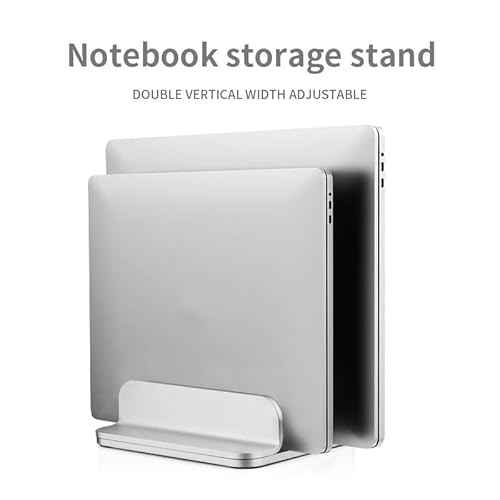 Aluminum Alloy Double Slot Storage Port Vertical Laptop Stand£¬laptop stand for desk£¬adjustable laptop stand£¬Applicable to all MacBook models
