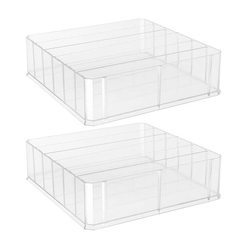 2 Packs Acrylic Mail Holder 6 Slots Clear Desk Organizer for Envelope Card Makeup Home Office