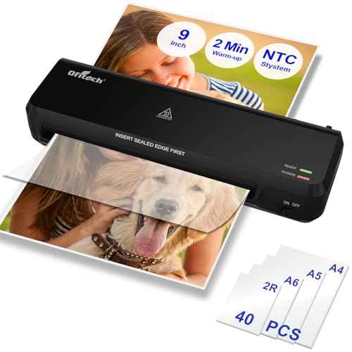 9 inch Laminator Machine with 40 Laminating Sheets, A4 Thermal Laminator with 2-Min Faster Preheat, Laminating Machine 8.5 x 11 for Office, School and Home Use, Auto Shut-Off, NTC Technology
