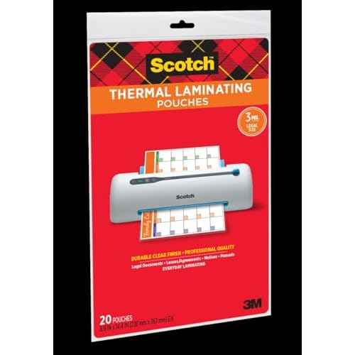 Scotch Thermal Laminating Pouches, 8.9 x 14.4-Inches, Legal Size, 20-Pack (TP3855-20)