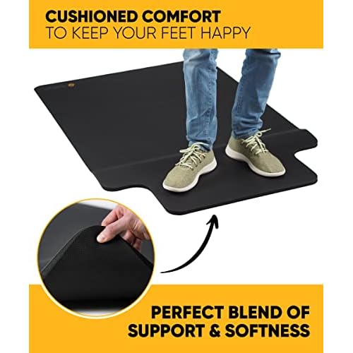 Office Chair Mat with Anti Fatigue Cushioned Foam - 2 in 1 Standing Desk Anti-Fatigue Comfort Mat for Hardwood Floor - Chair Mat for Rolling Chairs with Foot Rest Under Desk - 54¡±x 36¡±