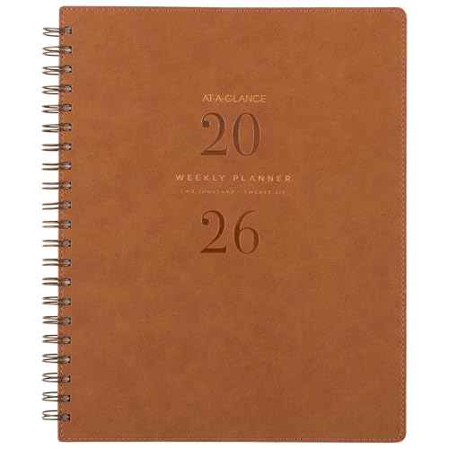 AT-A-GLANCE 2026 Planner, Weekly & Monthly, 8.5" x 11", Large, Signature, Distressed Brown (YP9050926)