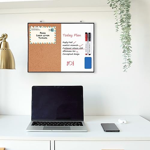 ARCOBIS Cork and Whiteboard Combo - 12W x 16H Dual-Sided Bulletin Board