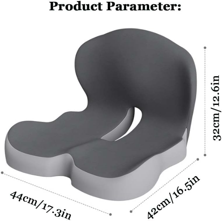 Kurbetts Memory Foam Orthopedic Seat Cushion with Adjustable Strap – Ergonomic L-Shaped Car, Office & Wheelchair