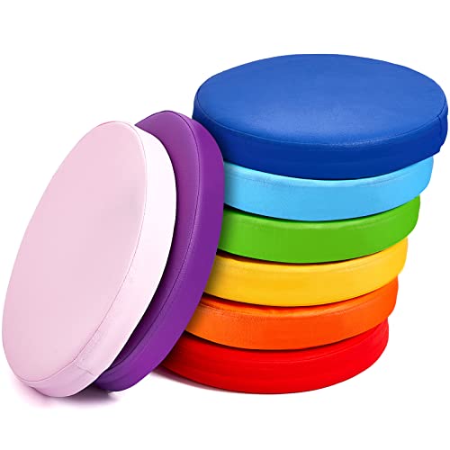Juexica 8 Pcs Extra Thick Flexible Seating Floor Cushions Assorted Colored Floor Pillow Classroom Seat Cushions Soft Classroom Seating for Kids Learning Daycare School Chair(Classic Color)