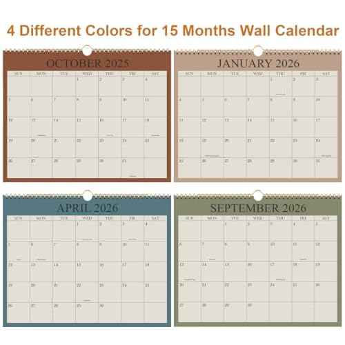 2026 Calendar, Wall Calendar 2025-2026 from November 2025 - December 2026, 15 Months Calendar with Premium Paper, Twin-Wire Binding & Hanging Hook, 8.5" x 11", Green