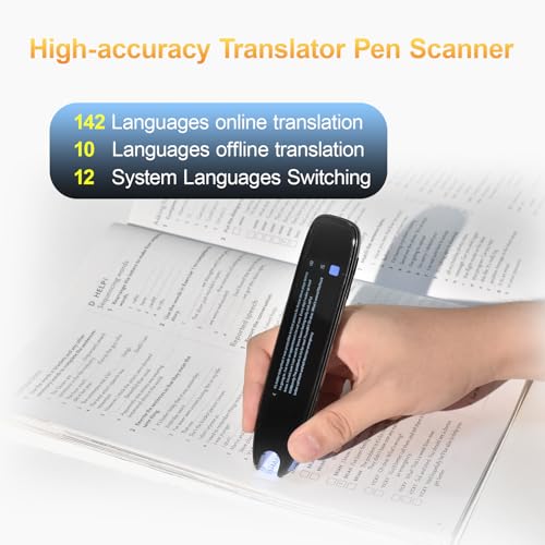 Translation Pen for Dyslexia, 142 Languages Text to Speech Translator Pen, OCR Digital Reading Pen Language Translator Device for Students, Study, Travel, Business