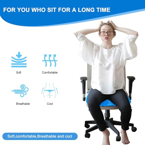 TONINT Gel Seat Cushion Medium, 17x15x1.2 in – Large, washable cover, anti-slip