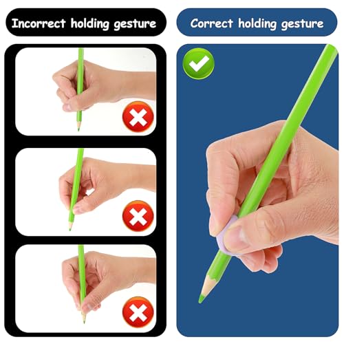 Kids Pencil Grippers 15 Pack - Handwriting Posture Training & Writing Aids