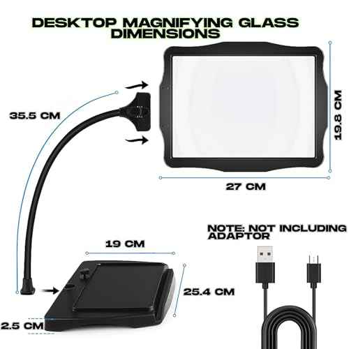 Lighted Magnifying Glass With Stand For Reading,Magnifying Glasses For Close Work With Light,Reading Magnifier For Books,Magnifier Desk Lamp,Lupas Con Luz De Aumento,large magnifying glass with light.