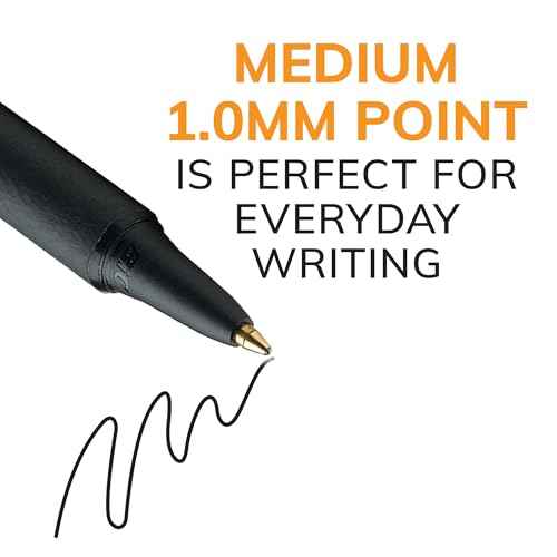 BIC Soft Feel Ballpoint Pen with 1.0 mm Medium Point and Retractable Design, 6-Count in Black Ink