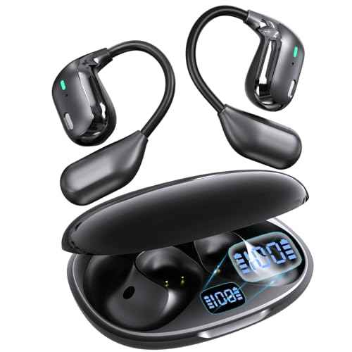 Translation Earbuds Real Time ? 156 Languages Translator Earbuds, Free AI App Assisrant with 4 Smart Modes, Ultra-Light Open Earbud for Travel, Business, Language Learning (Black)